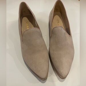 NEW 🎀Jonak Paris light pink Suede Pointed Slip-On Flats loafer small heel 8.5